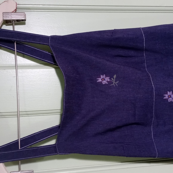 Women's Crossing Pointe faux denim spandex floral print dress 16 - Picture 6 of 14